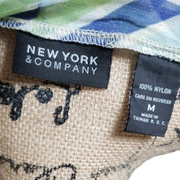 NWOT New York & Co. Lime & Purple Mesh Shirt - Picture 6 of 6